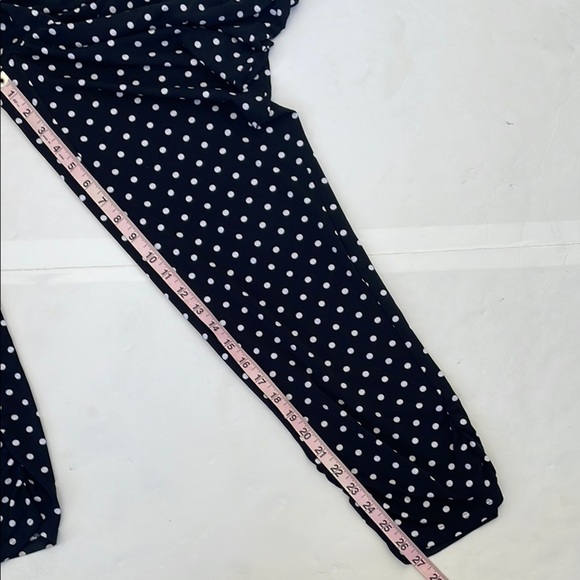 Chico's Black and White Ruched Ankle-Length Polka Dot Pants 00 - Picture 10 of 12
